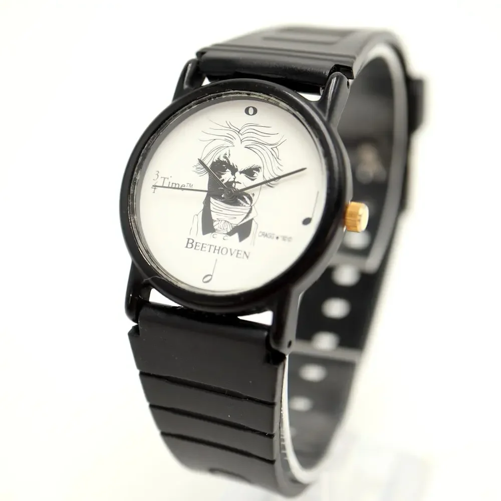 Vintage Beethoven 3/4 Time 31mm Watch Ludwig Face Notes Fantasma New Battery